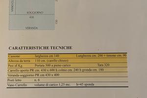 Carrello tenda CONVER da 6 pax mod. PEGASO