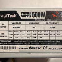 Alimentatore PC desktop VulTech 500W