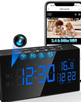 Sveglia digitale con telecamera sorveglianza wifi 