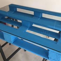 Tavolo in pallet con vetro
