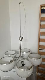 Lampadario Design Anni '70 Space Age 5 Luci (Vetro