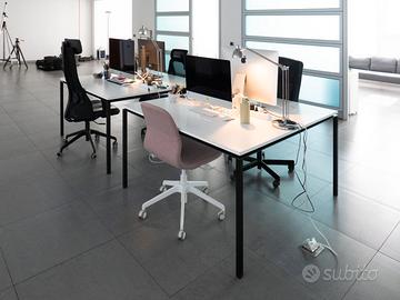 Coppia tavoli scrivania colore bianco