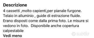 Cassetti per pianale furgone