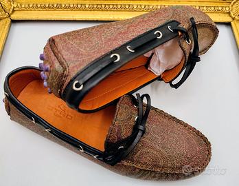 ETRO MOCASSINI UNISEX CITY GOMMINO PAISLEY JACQUAR