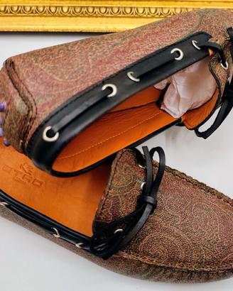 ETRO MOCASSINI UNISEX CITY GOMMINO PAISLEY JACQUAR