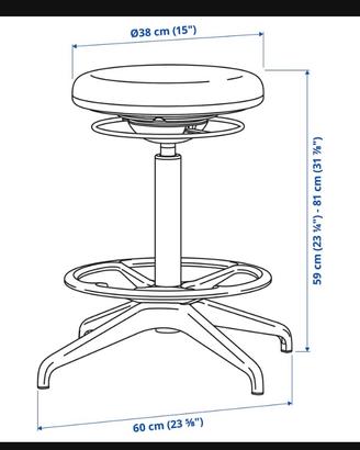 Sgabello  regolabile Ikea  LIDKULLEN nero