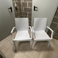 2 Sedie bianche da esterno/terrazzo/giardino