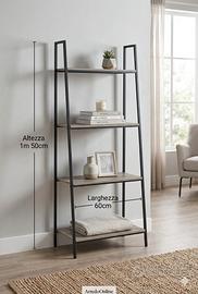 Libreria Scaffale Design Industrial - Legno e Meta
