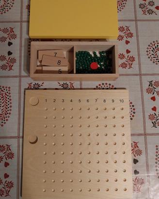 Tavola della moltiplicazione Montessori in legno