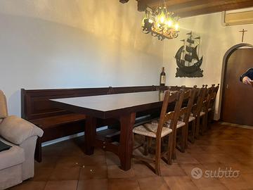 Tavolo in mogano massello per taverna/agriturismo