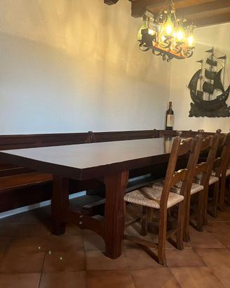 Tavolo in mogano massello per taverna/agriturismo