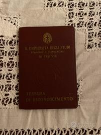 Università Trieste 1931/35 Tessera + Laurea