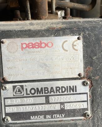 Motozappa Pasbo  - Lombardini