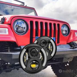 COPPIA FARI PROIETTORI ROTONDI LED 7″ Angel Wing