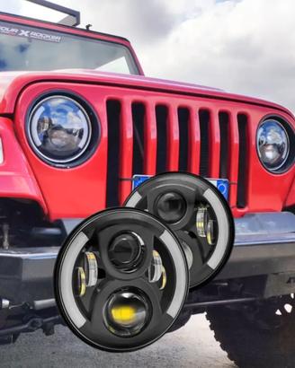 COPPIA FARI PROIETTORI ROTONDI LED 7″ Angel Wing