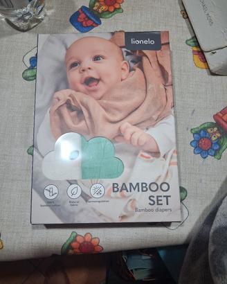 LIONELO bamboo set 3 mussole in bambu' naturale