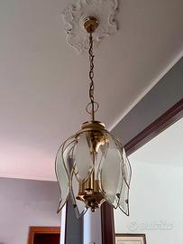Lampadari vintage anni ’70–’80 – Ottone e  vetro