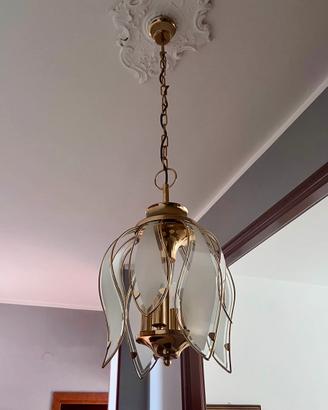 Lampadari vintage anni ’70–’80 – Ottone e  vetro