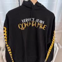 Felpa Nera Versace con cappuccio