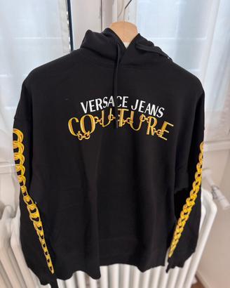 Felpa Nera Versace con cappuccio