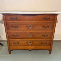 Cassettiera Vintage in Legno con Piano in Pietra