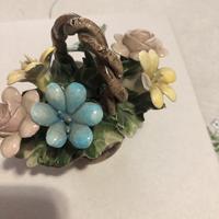 Cestino di ceramica con fiori