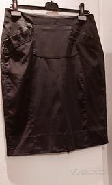 Gonna nera tg 46, effetto raso.