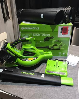 Greenworks 40V Aspiratore Soffiatore a Batteria