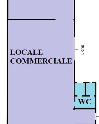 Locale commerciale con ampia vetrina 2 bagni