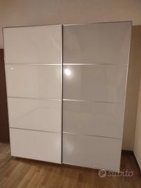 ARMADIO BIANCO CAMERA IKEA PAX 2 ANTE CON LED