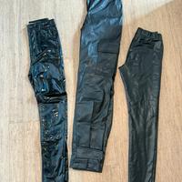 set 3 pantaloni pelle