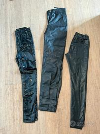 set 3 pantaloni pelle