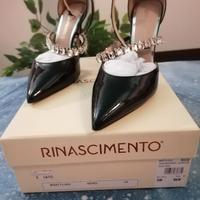 Scarpe  donna gioiello nere lucide Rinascimento