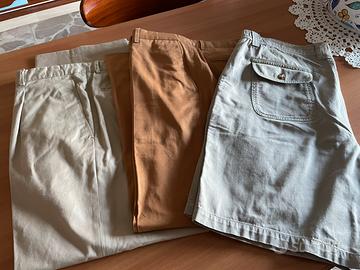 2 pantaloni e 1 bermuda uomo in cotone
