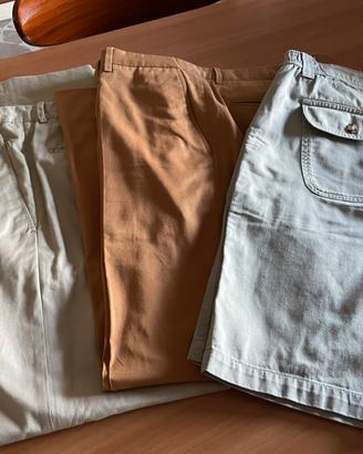 2 pantaloni e 1 bermuda uomo in cotone