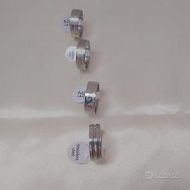 set 4 anelli acciaio inox misura 21 nuovi unisex