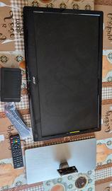 Tv Acer e decoder con 2 telecomandi
