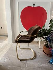 Poltrona cantilever vintage anni '70 in velluto