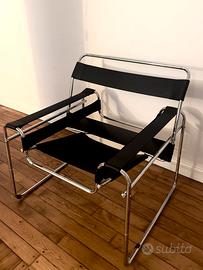 Poltrona Stile Bauhaus Wassily Acciaio Tubolare