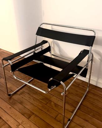 Poltrona Stile Bauhaus Wassily Acciaio Tubolare