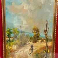 Quadro con paesaggio dipinto dal pittore Landi.