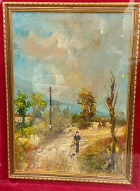 Quadro con paesaggio dipinto dal pittore Landi.