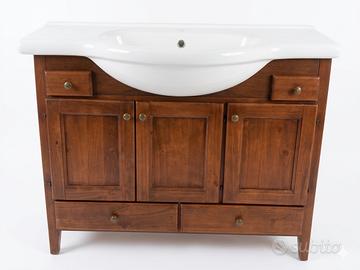 Mobile bagno in legno + specchio con luci