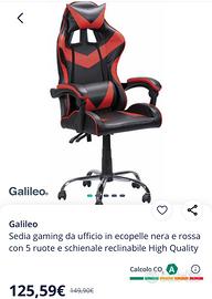 Sedia gaming reclinabile - sedia scrivania