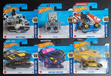 Set 6 Hot Wheels - Hw Screen Time TV, Movies,Games