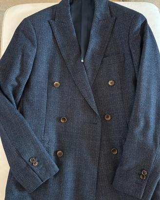 Giacca doppio petto blu principe di Galles