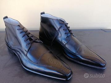 Stivaletti lacci n 42 pelle nero Made in Italy