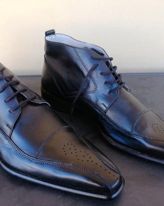 Stivaletti lacci n 42 pelle nero Made in Italy