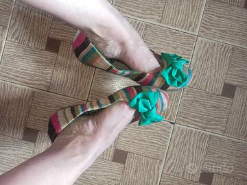 scarpe da donna ballerine multicolore 37 usate 