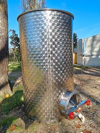 Tino in acciao 500 litri con portella e rubinetto